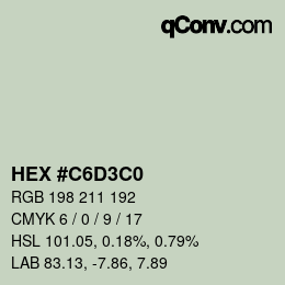 Color code: HEX #C6D3C0 | qconv.com
