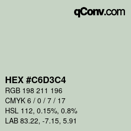 Color code: HEX #C6D3C4 | qconv.com