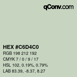 Color code: HEX #C6D4C0 | qconv.com