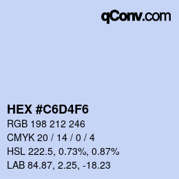 Farbcode: HEX #C6D4F6 | qconv.com
