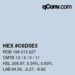 カラーコード: HEX #C6D5E3 | qconv.com
