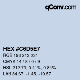 カラーコード: HEX #C6D5E7 | qconv.com