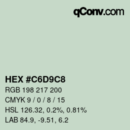 Color code: HEX #C6D9C8 | qconv.com