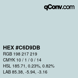 カラーコード: HEX #C6D9DB | qconv.com