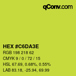 Color code: HEX #C6DA3E | qconv.com