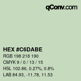 カラーコード: HEX #C6DABE | qconv.com