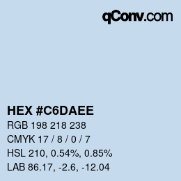 Color code: HEX #C6DAEE | qconv.com