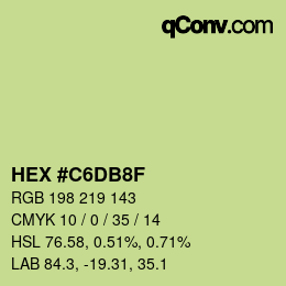 カラーコード: HEX #C6DB8F | qconv.com