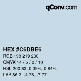 カラーコード: HEX #C6DBE6 | qconv.com