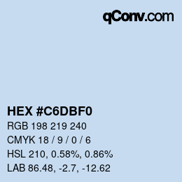 Color code: HEX #C6DBF0 | qconv.com