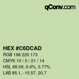 颜色代码: HEX #C6DCAD | qconv.com