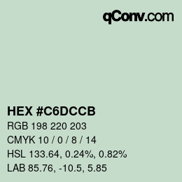 Color code: HEX #C6DCCB | qconv.com