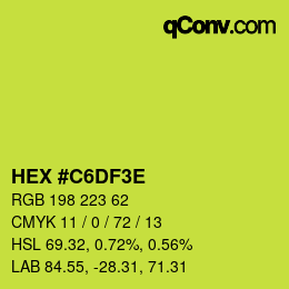 Código de color: HEX #C6DF3E | qconv.com