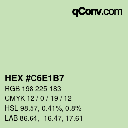 カラーコード: HEX #C6E1B7 | qconv.com