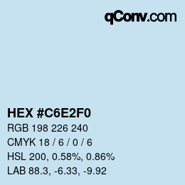 Color code: HEX #C6E2F0 | qconv.com