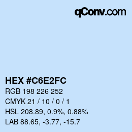Color code: HEX #C6E2FC | qconv.com