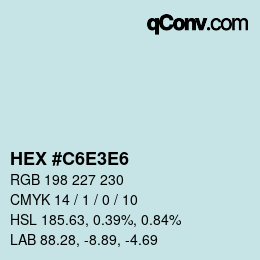 Color code: HEX #C6E3E6 | qconv.com