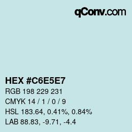 Color code: HEX #C6E5E7 | qconv.com