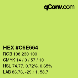 カラーコード: HEX #C6E664 | qconv.com