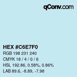 カラーコード: HEX #C6E7F0 | qconv.com