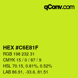 Color code: HEX #C6E81F | qconv.com