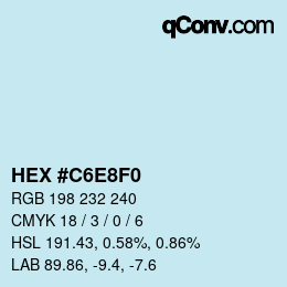 カラーコード: HEX #C6E8F0 | qconv.com