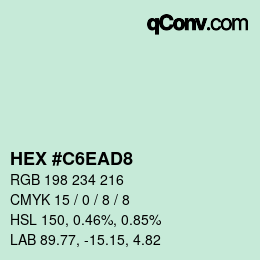 Color code: HEX #C6EAD8 | qconv.com