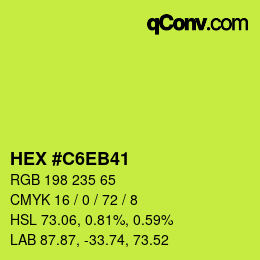 Color code: HEX #C6EB41 | qconv.com