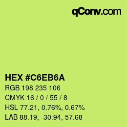 Color code: HEX #C6EB6A | qconv.com