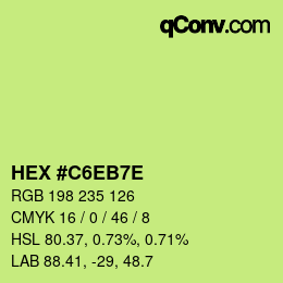 Color code: HEX #C6EB7E | qconv.com