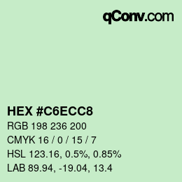カラーコード: HEX #C6ECC8 | qconv.com