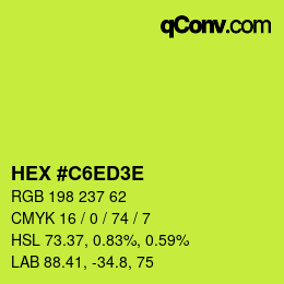 Color code: HEX #C6ED3E | qconv.com