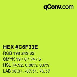 Color code: HEX #C6F33E | qconv.com