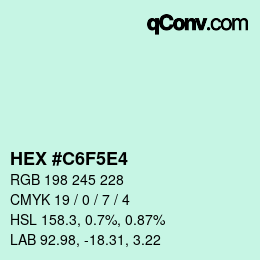 Color code: HEX #C6F5E4 | qconv.com