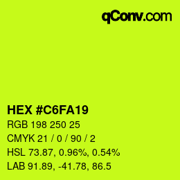 カラーコード: HEX #C6FA19 | qconv.com