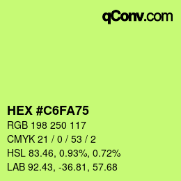 Color code: HEX #C6FA75 | qconv.com