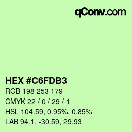 カラーコード: HEX #C6FDB3 | qconv.com