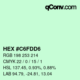 カラーコード: HEX #C6FDD6 | qconv.com