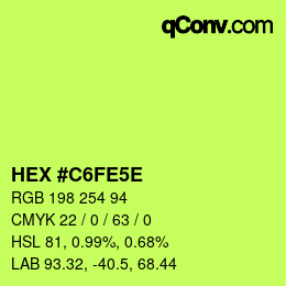 Farbcode: HEX #C6FE5E | qconv.com