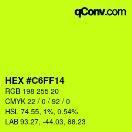 Color code: HEX #C6FF14 | qconv.com