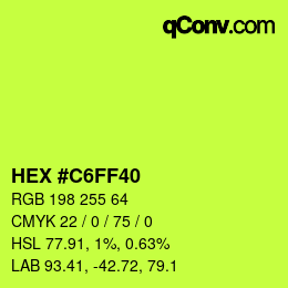 Color code: HEX #C6FF40 | qconv.com