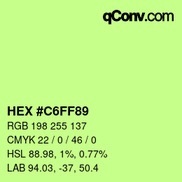 カラーコード: HEX #C6FF89 | qconv.com