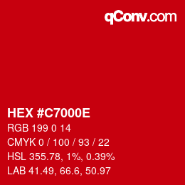 Color code: HEX #C7000E | qconv.com