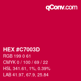 Color code: HEX #C7003D | qconv.com