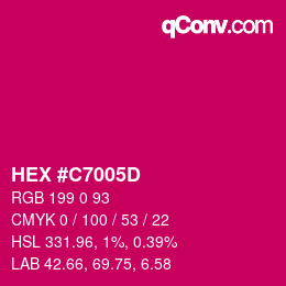 Color code: HEX #C7005D | qconv.com