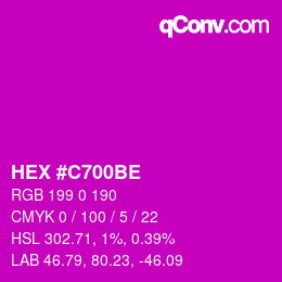 Color code: HEX #C700BE | qconv.com