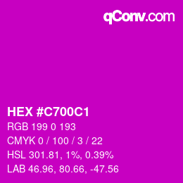 Color code: HEX #C700C1 | qconv.com