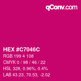 Color code: HEX #C7046C | qconv.com