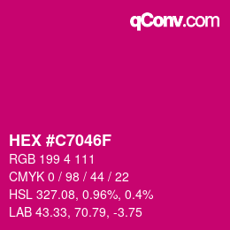 Color code: HEX #C7046F | qconv.com