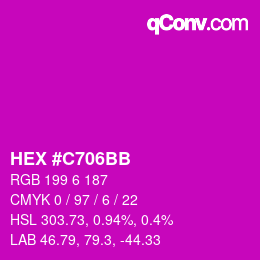 Color code: HEX #C706BB | qconv.com